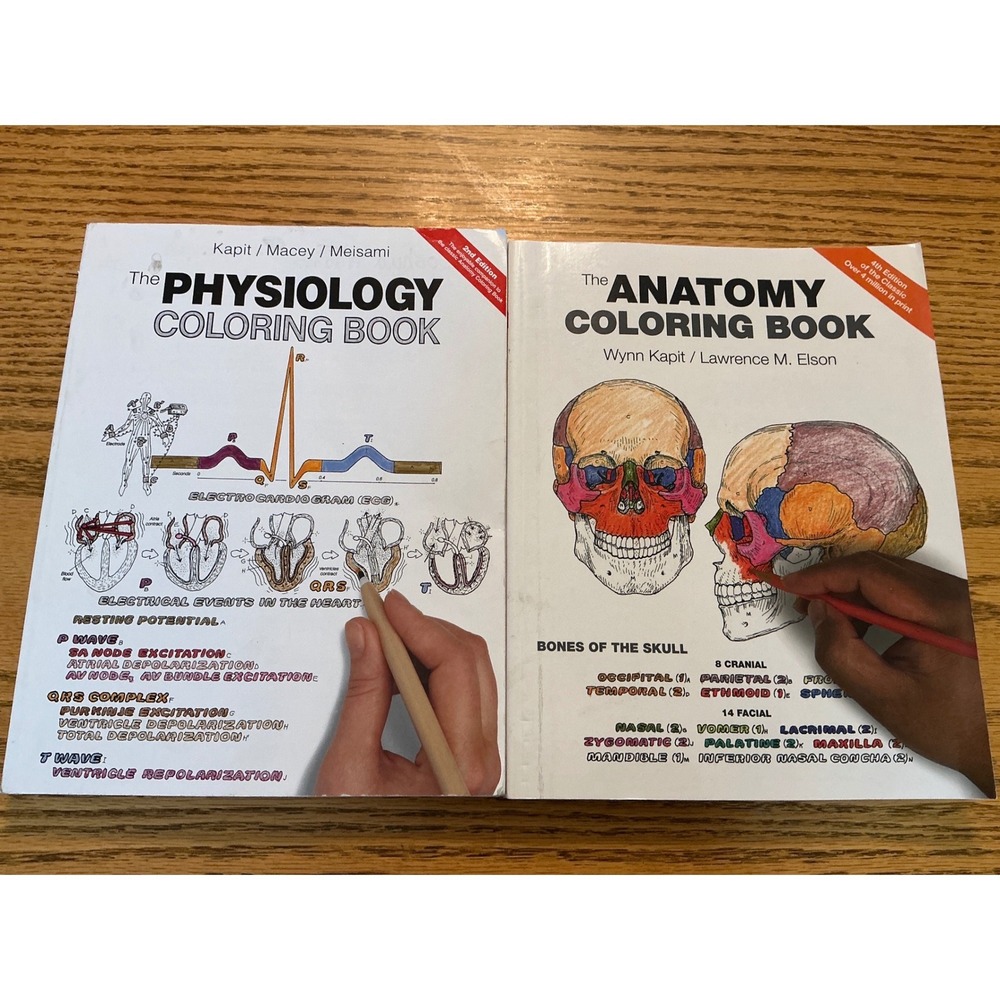 The Anatomy Coloring Book 4th Ed & The Physiology Coloring Book 2nd Ed Set Kapit
